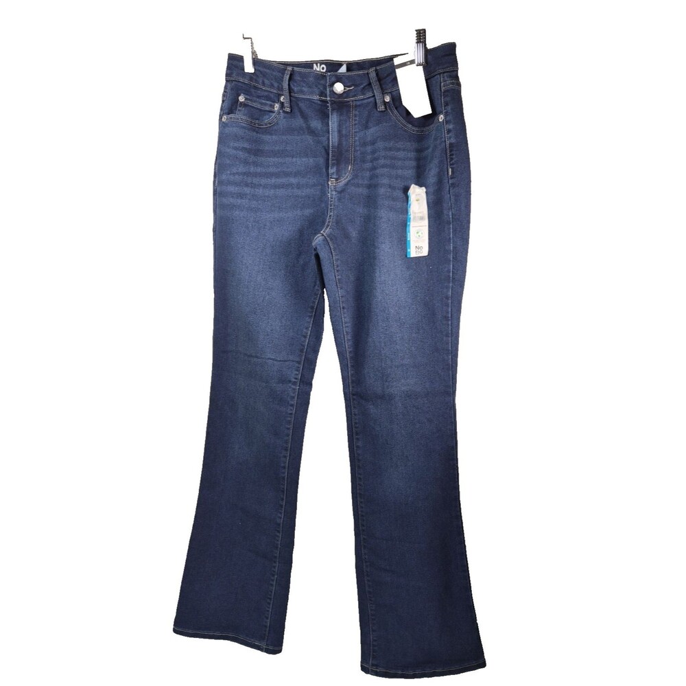 NO BOUNDARIES Womens Size 10 Mid Rise Stretch Boot Cut Blue Jeans 31.5" Inseam